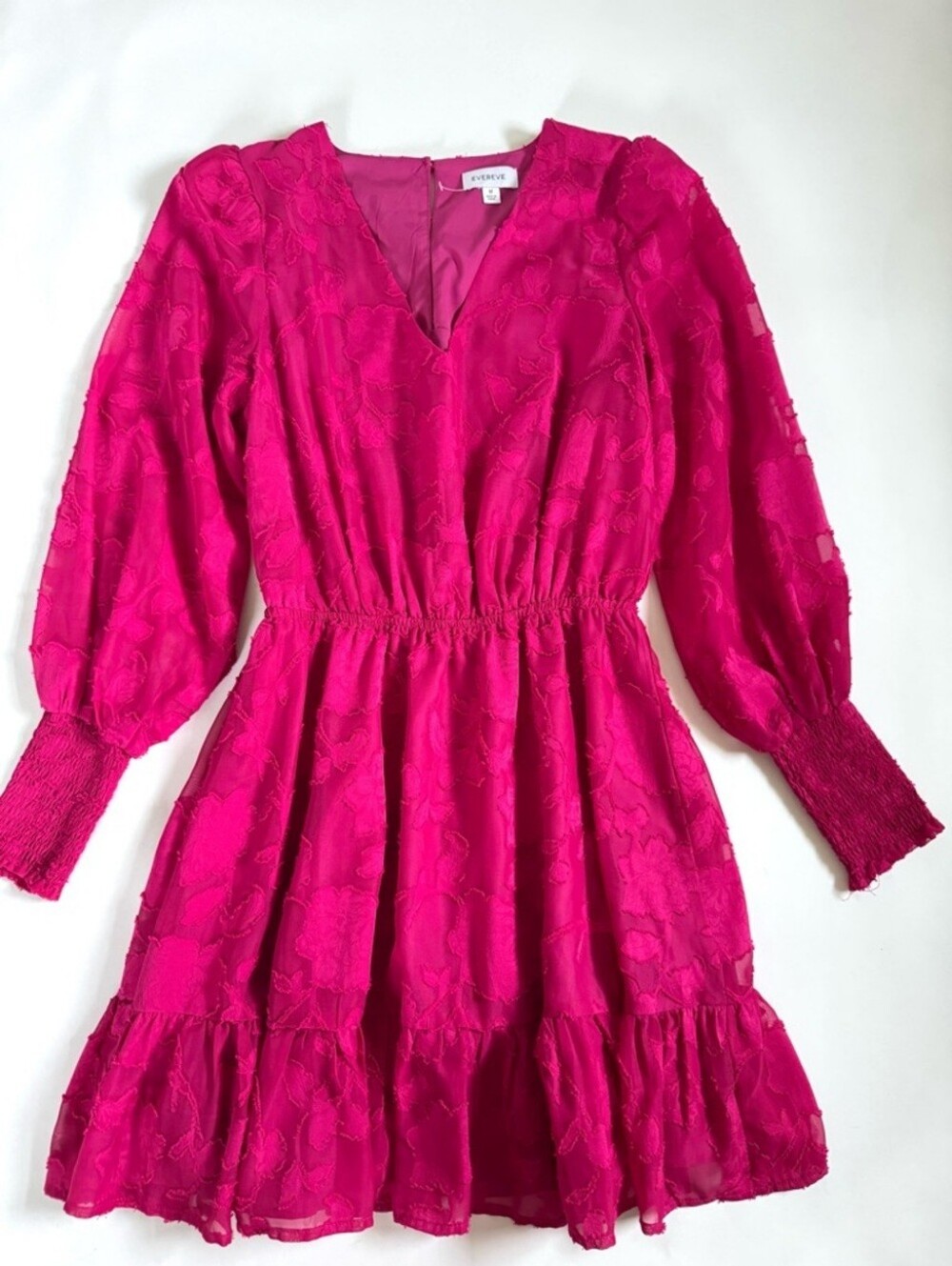 $128 EVEREVE Small Floral Shoshanna Penelope Dress Pink Fuschia - Picture 2 of 10